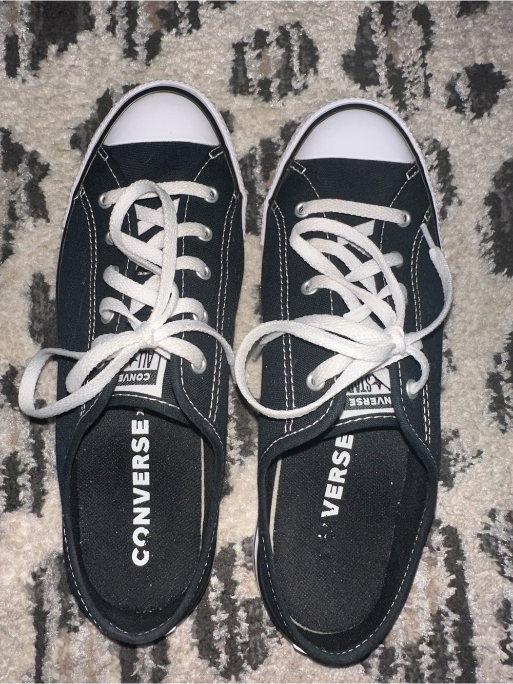 Converse Black and White Canvas Low-Top Sneakers - Picture 4 of 5